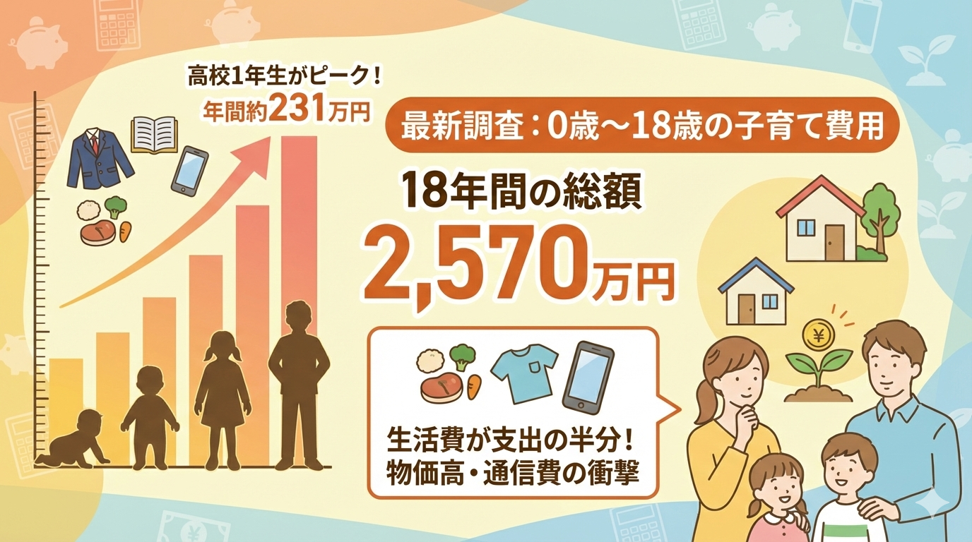 18年間で2,570万円」の衝撃。最新調査で判明した子育て費用のリアルと 